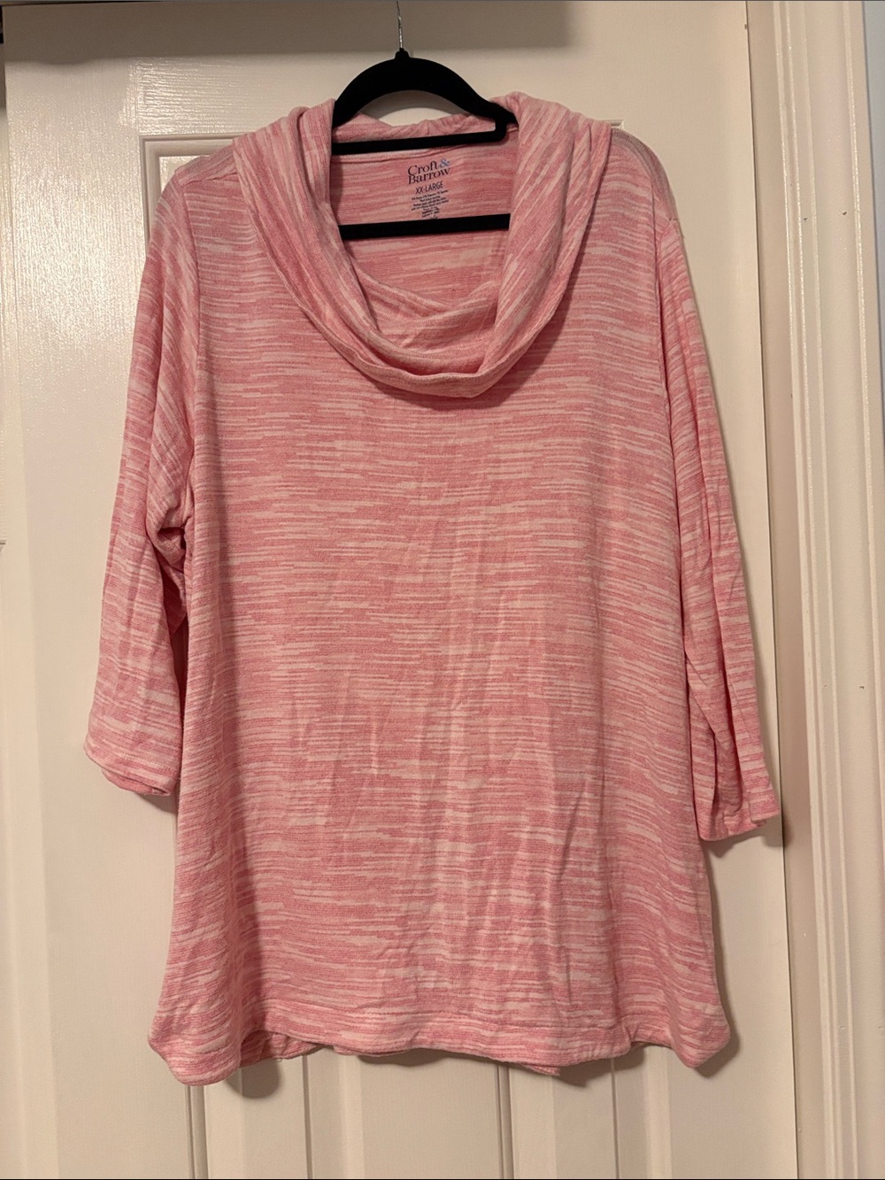 croft & barrow Pink Marled Cowl Neck Top